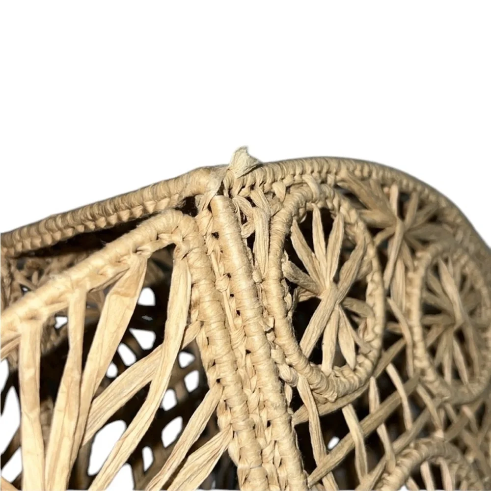ASOS DESIGN Straw Open Weave Semi-Circle Clutch